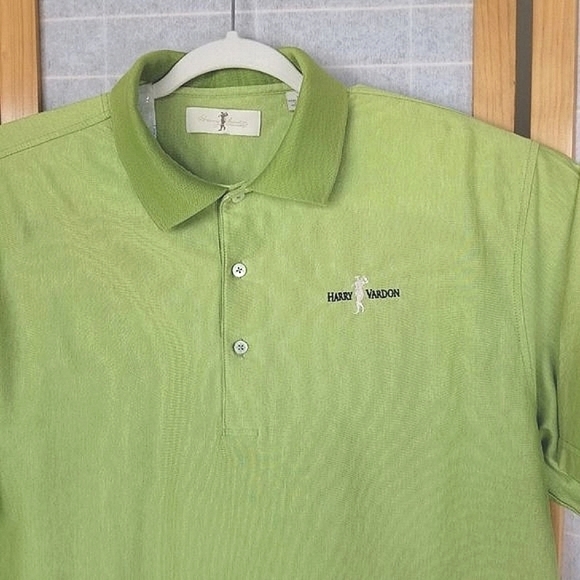 Men's Harry Vardon Golf Shirt  Bright Green 100% Mercerized Cotton Size Large - Picture 2 of 8